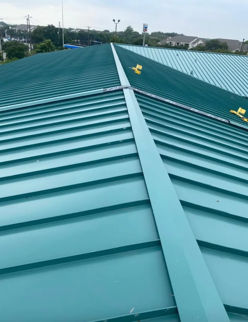 Green commercial metal roof ridge and valley for Metal Roof Repair in Cocoa West